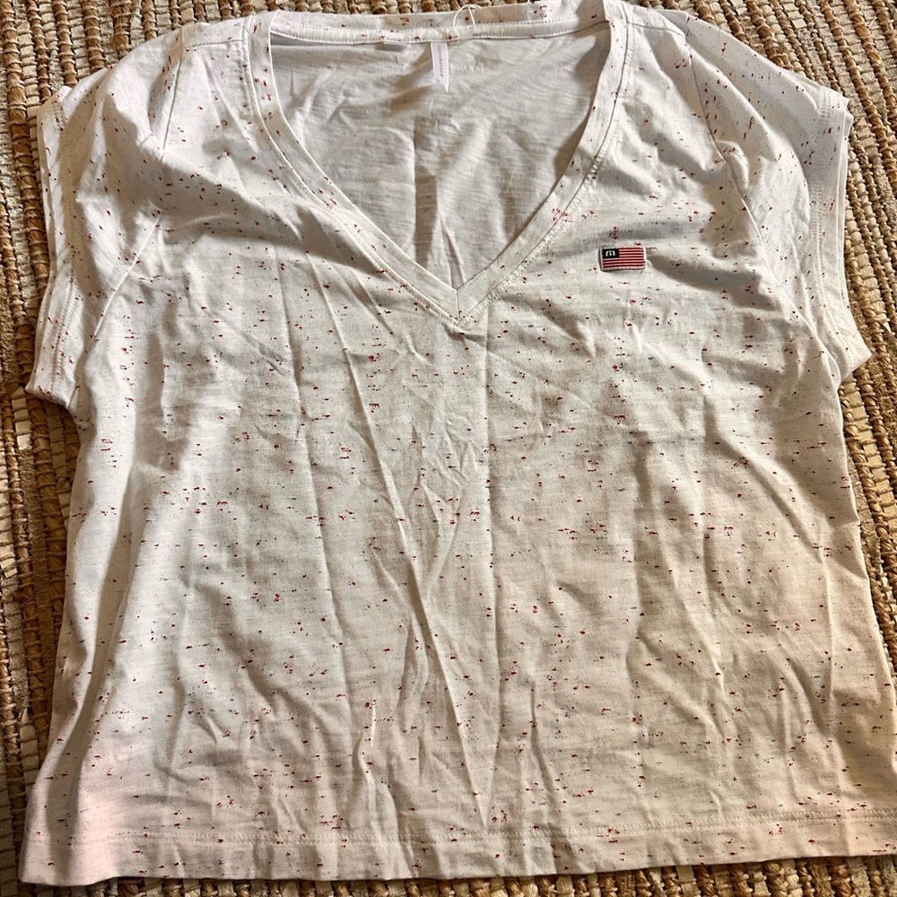 Travis Mathew Red, white and blue V-Neck Tee